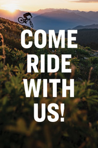 Ride bikes have fun feel good MTB sidewalk sign