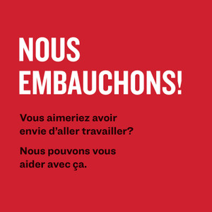 We're Hiring Window Cling C French (Double-sided)