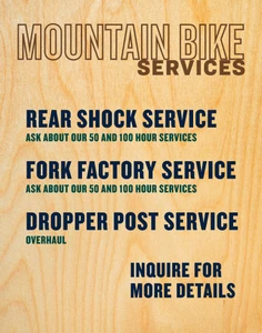 MTB Suspension Service Menus 22x28