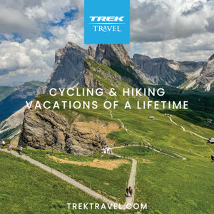 Trek Travel Window Cling 18”x18” Dolomites