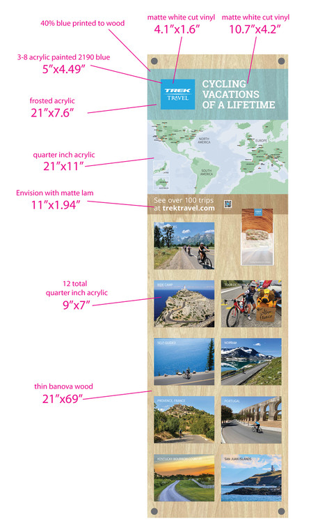 Trek Travel | Medium wall mount display