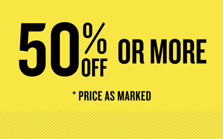 Clearance price as marked 50 percent or more 8x5