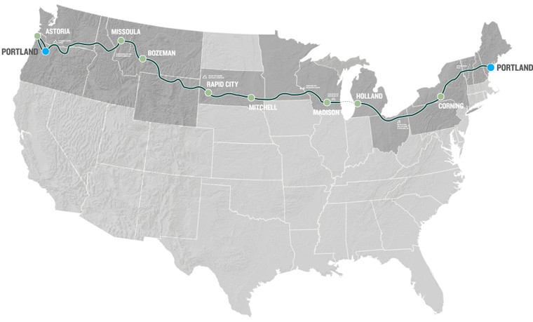 Global Great Rides Portland to Portland Wall Application A