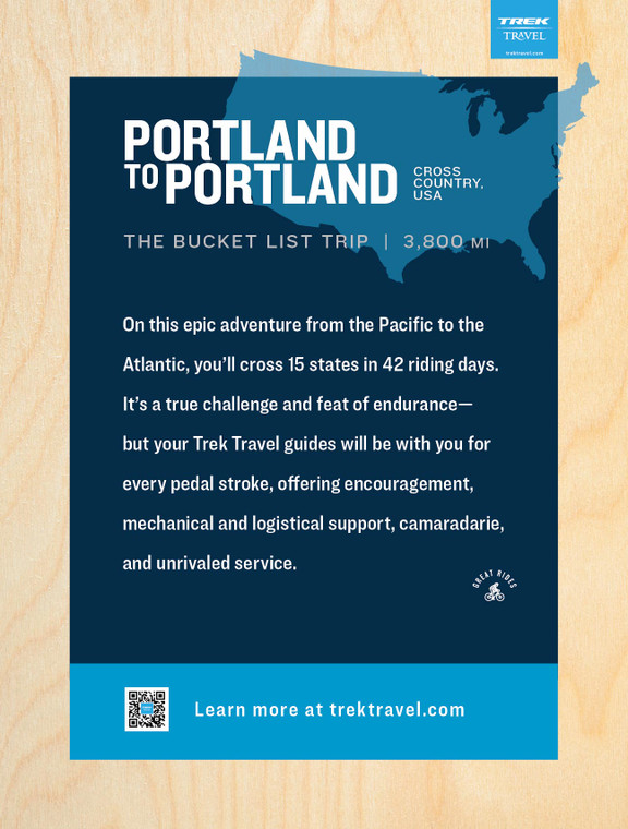Global Great Rides Portland to Portland Wood Plaque 