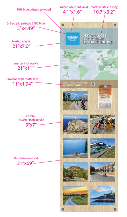 Trek Travel | Medium wall mount display (French)