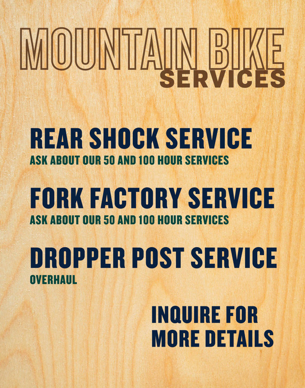 MTB Suspension Service Menus 22x28