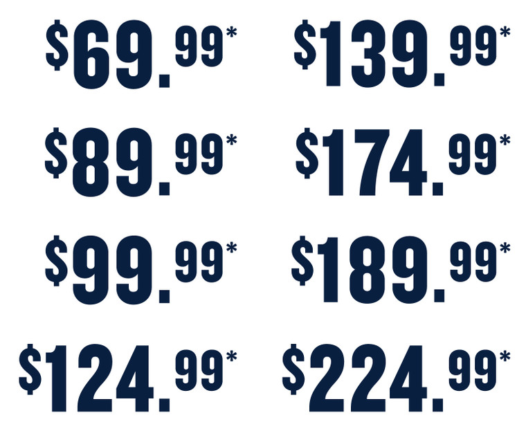 Service Menu Price Stickers