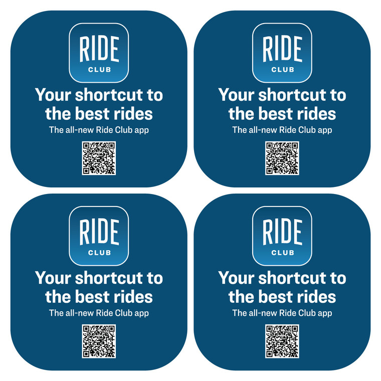 Ride Club 5"x5" decal (set of 4)
