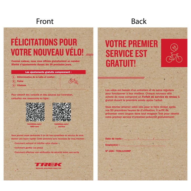 Service Voucher (500/box) (French)