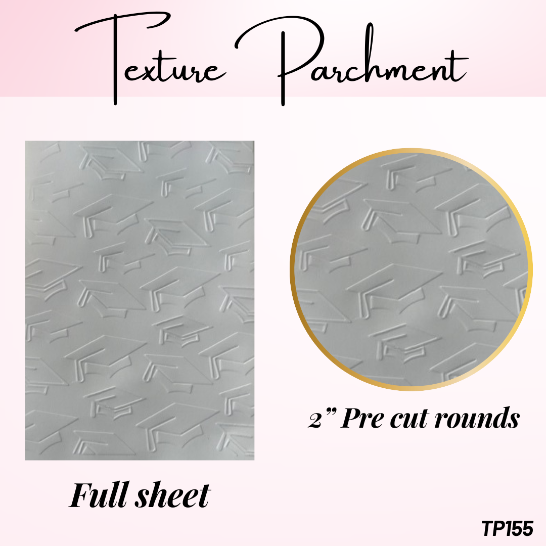 Graduation Hats Textured Parchment paper TP155 Christines Molds