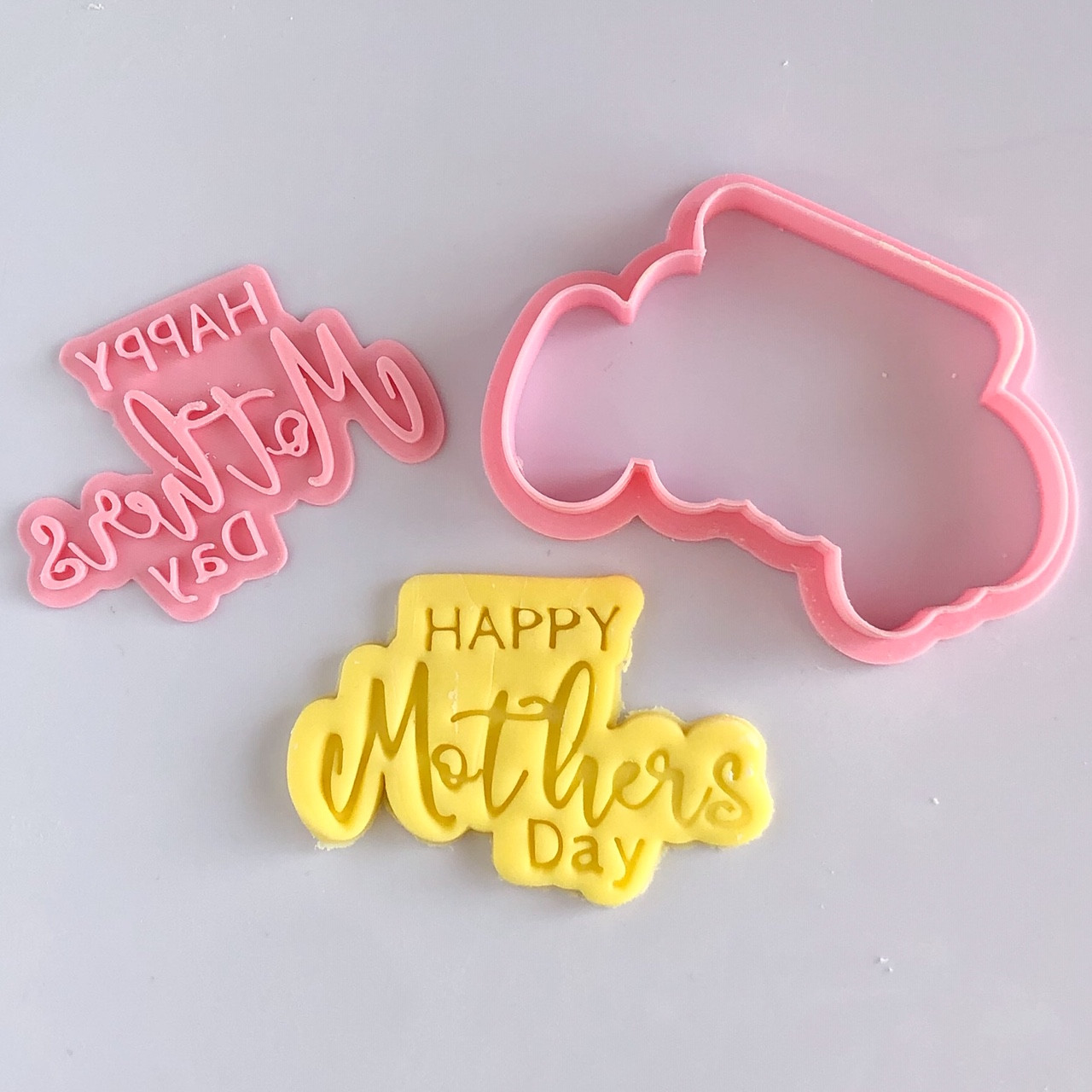 Happy Birthday Cookie cutter with stamp Christines Molds