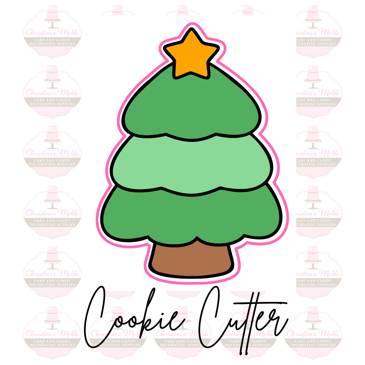 Tree Star Cutter Tree with star Christmas Cookie Cutter - Christines Molds