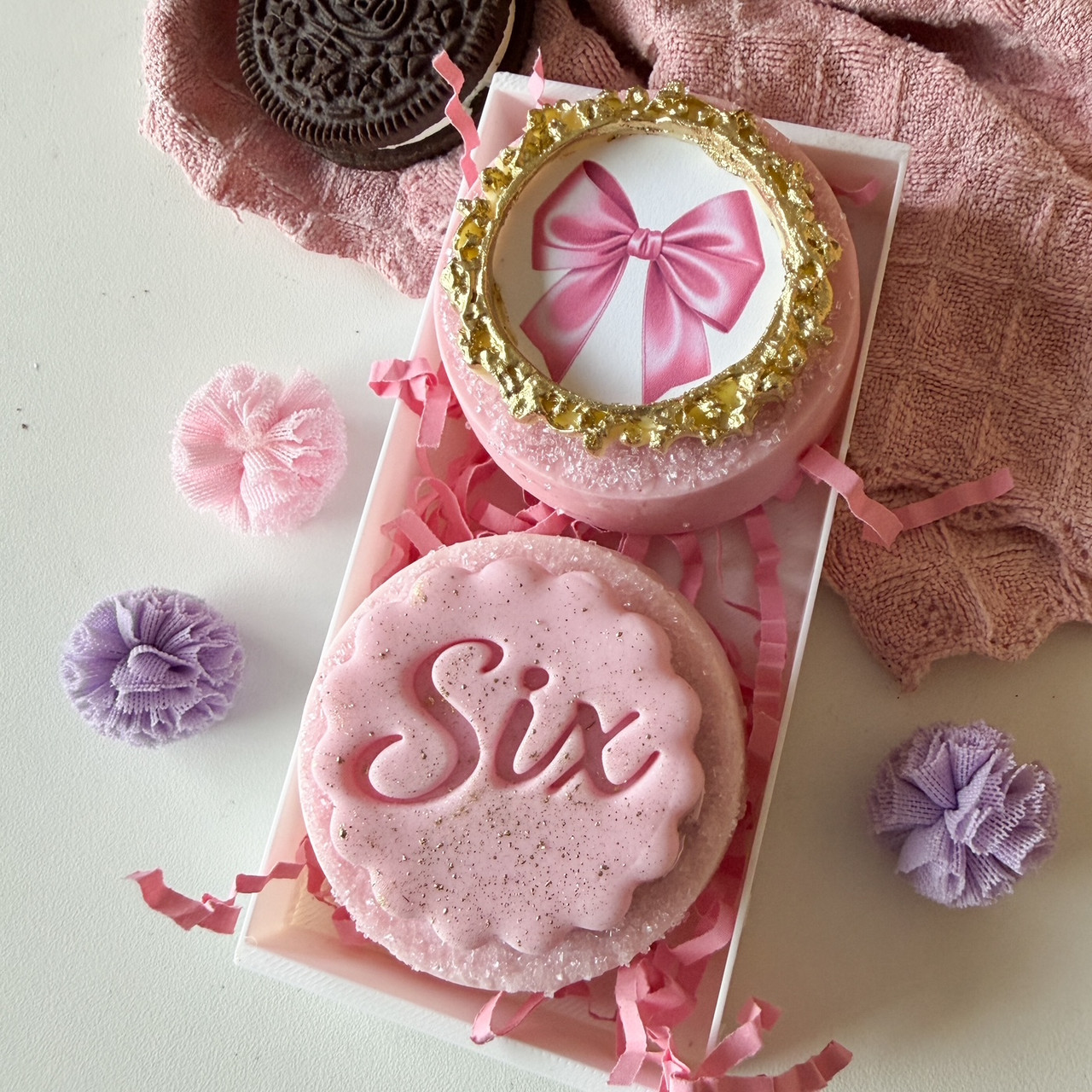 Script Number Six Fondant /Cookie Embosser - Christines Molds