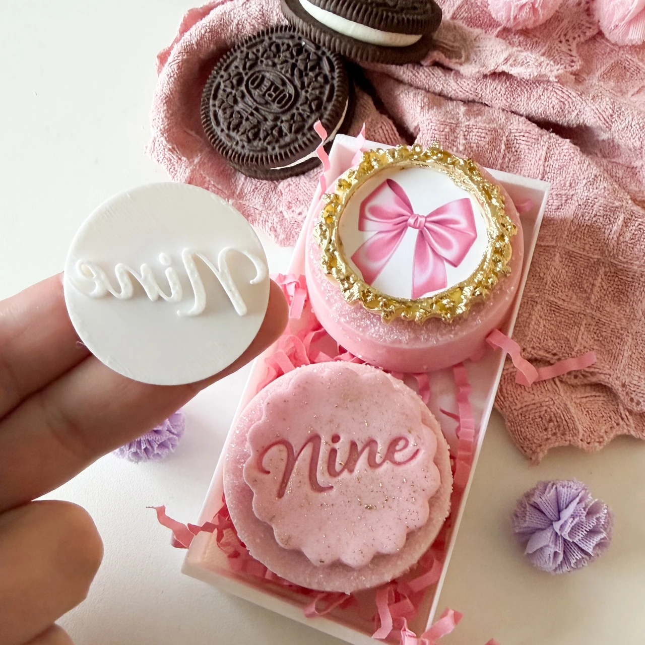 Script Number Nine Fondant /Cookie Embosser - Christines Molds