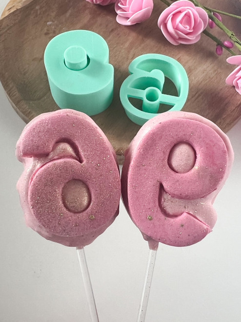 Number 6 or 9 with cutter  Cake Pop Mold 