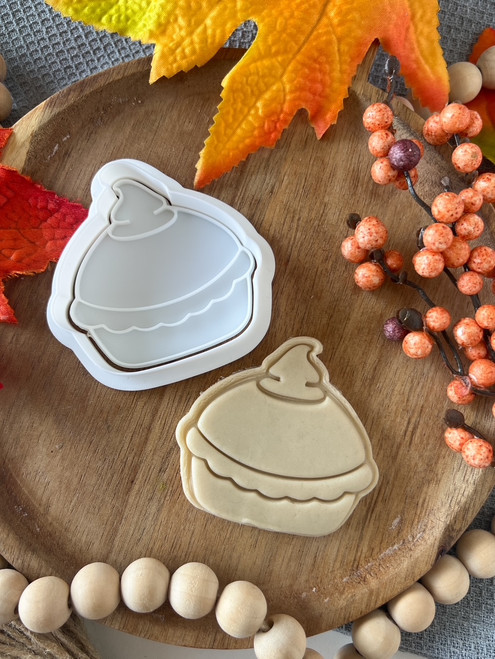 Pie with whipped cream   Fondant stamp and cutter Set 