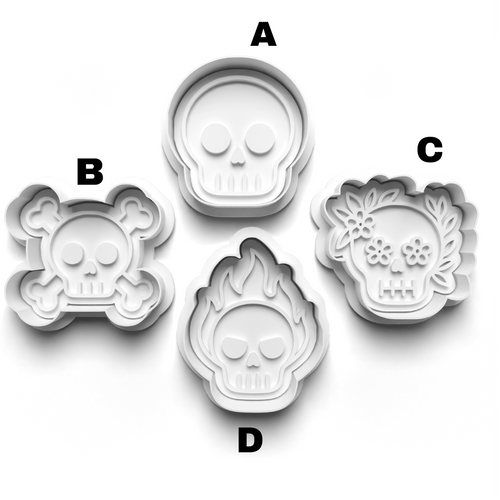 Skull Faces  Stamp and  Cookie cutter Set  0921