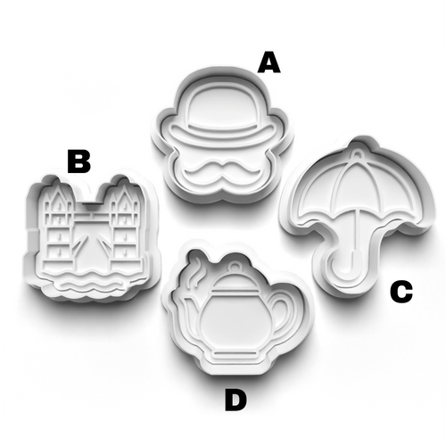 British Theme  Stamp and  Cookie cutter Set  0927