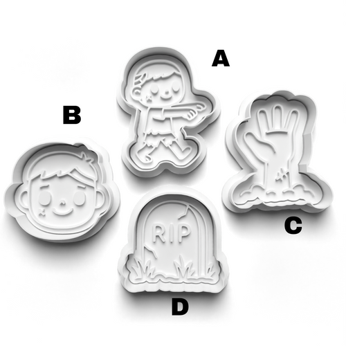 Halloween  Zombies  Stamp and  Cookie cutter Set  0947