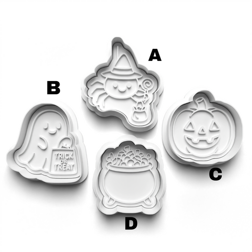 Halloween  Trick  or treat   Stamp and  Cookie cutter Set  0948