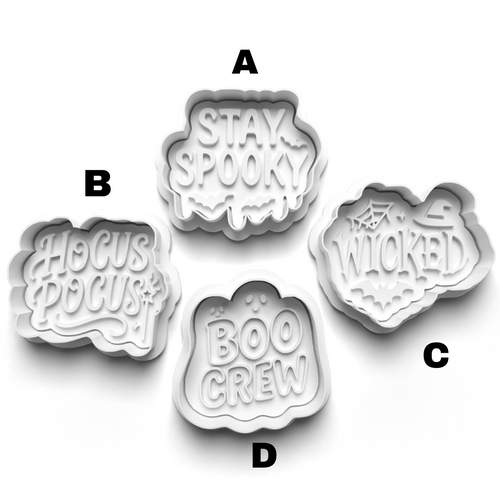 Halloween  words Stamp and  Cookie cutter Set  0954