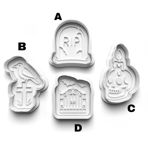 Graveyard Halloween Stamp and  Cookie cutter Set  0955