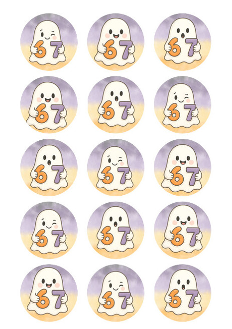  6/7 Ghosts  edible image  - em10725