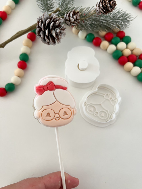 Mrs. Claus     Cake Pop mold Plunger with Fondant stamp 