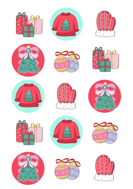 Christmas mix edible image  - em10741