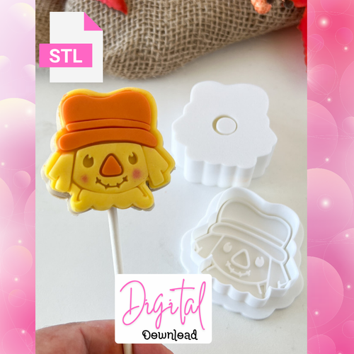  Digital Download  Scarecrow  Cake pop with matching embosser and Cutter Set included STL FILE s