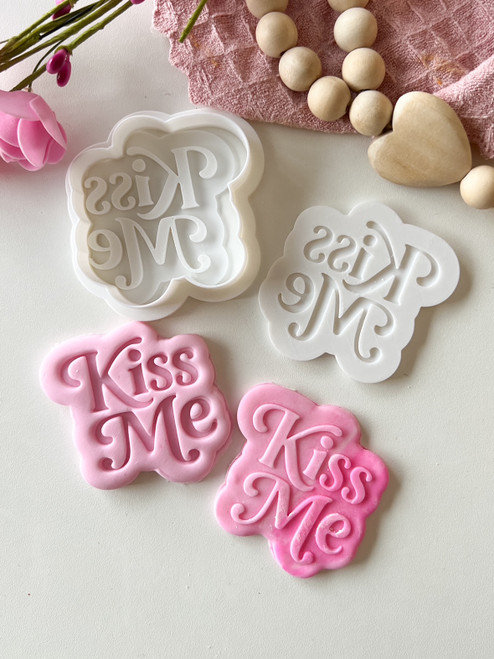 Kiss Me  Fondant stamp and cookie cutter set 