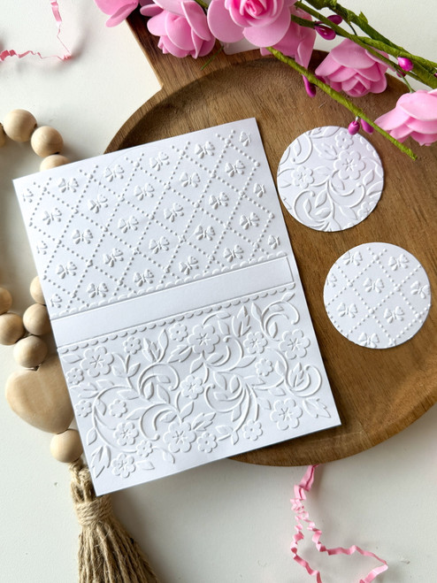 Textured  Flower And bows Parchment paper - TP192