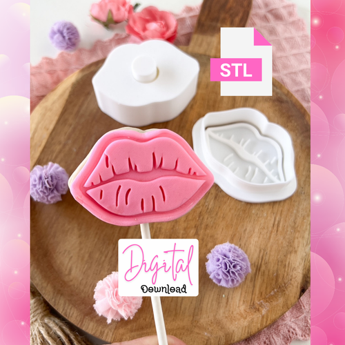 Digital Download Lips  matching embosser and Cutter Set included STL FILES
