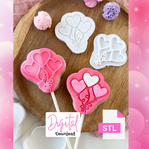 Digital Download Heart Balloons matching embosser and Cutter Set included STL FILES