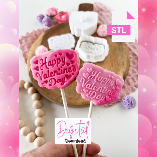 Digital Download Happy Valentines day matching embosser and Cutter Set included STL FILES