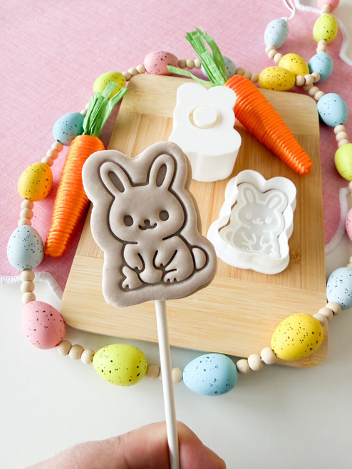 Bunny  Small Cake pop Fondant embosser and cutter Mold Set 
