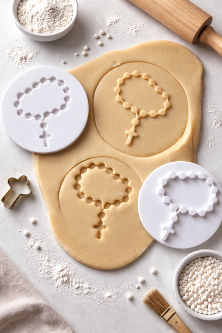 Rosary beads embosser or debosser  fondant stamp 