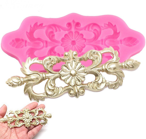 Fancy Flower Accent  Silicone Mold PM207