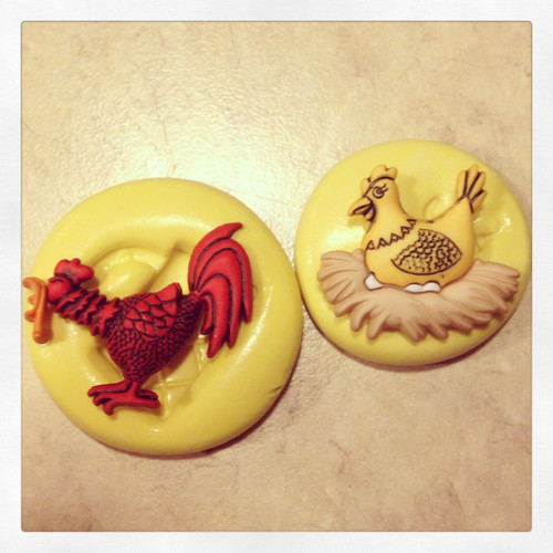 Hen and Rooster Chicken Set  Silicone 
