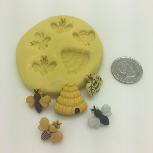 Bee honey comb Small  Silicone Mold Set 