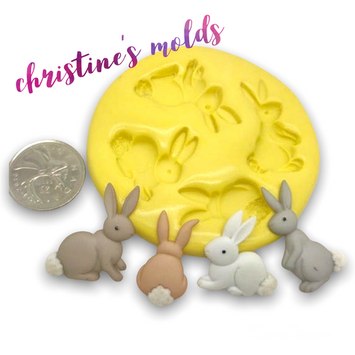 Rabbit Easter Mold Set  Silicone 