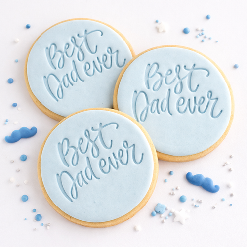 Best Dad Ever Round  Fondant /Cookie Embosser
