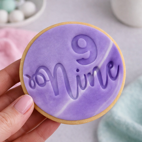 Number 9 Nine  Fondant /Cookie Embosser
