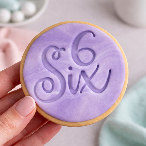 Number 6 Six  Fondant /Cookie Embosser