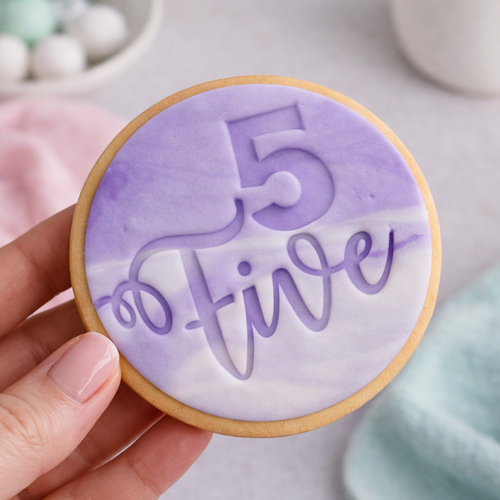 Number 5 Five  Fondant /Cookie Embosser