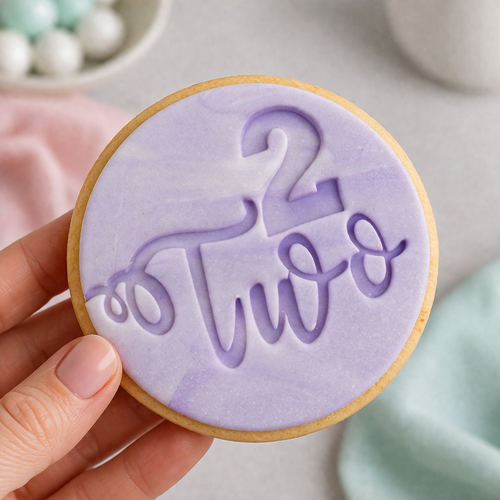 Number 2 Two  Fondant /Cookie Embosser