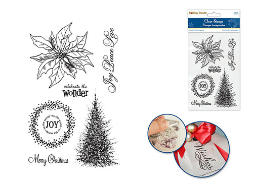 Holiday Clear Stamps- Poinsettia