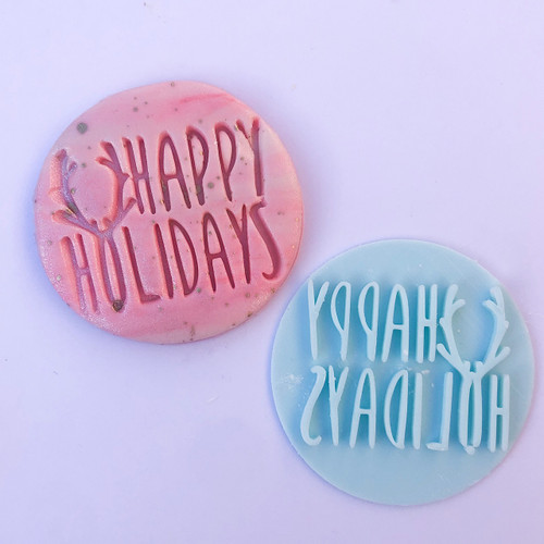 Happy Holidays Fondant /Cookie Embosser  