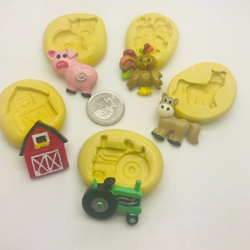 Farm Barn Tractor Animal Set  silicone