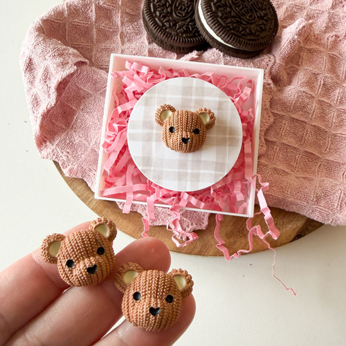 Knit Bear Face Style Silicone Mold